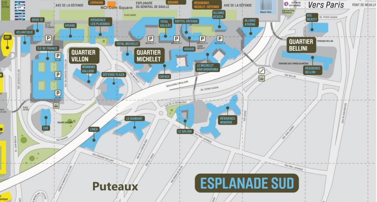 지도 La Défense 사우 에스플러네이드