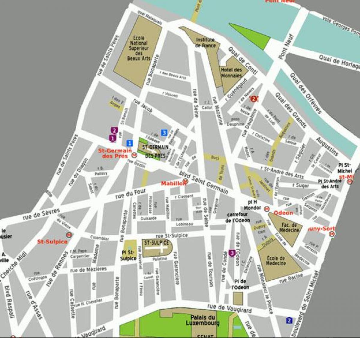 지도의 위 Saint-Germain-des-Pres