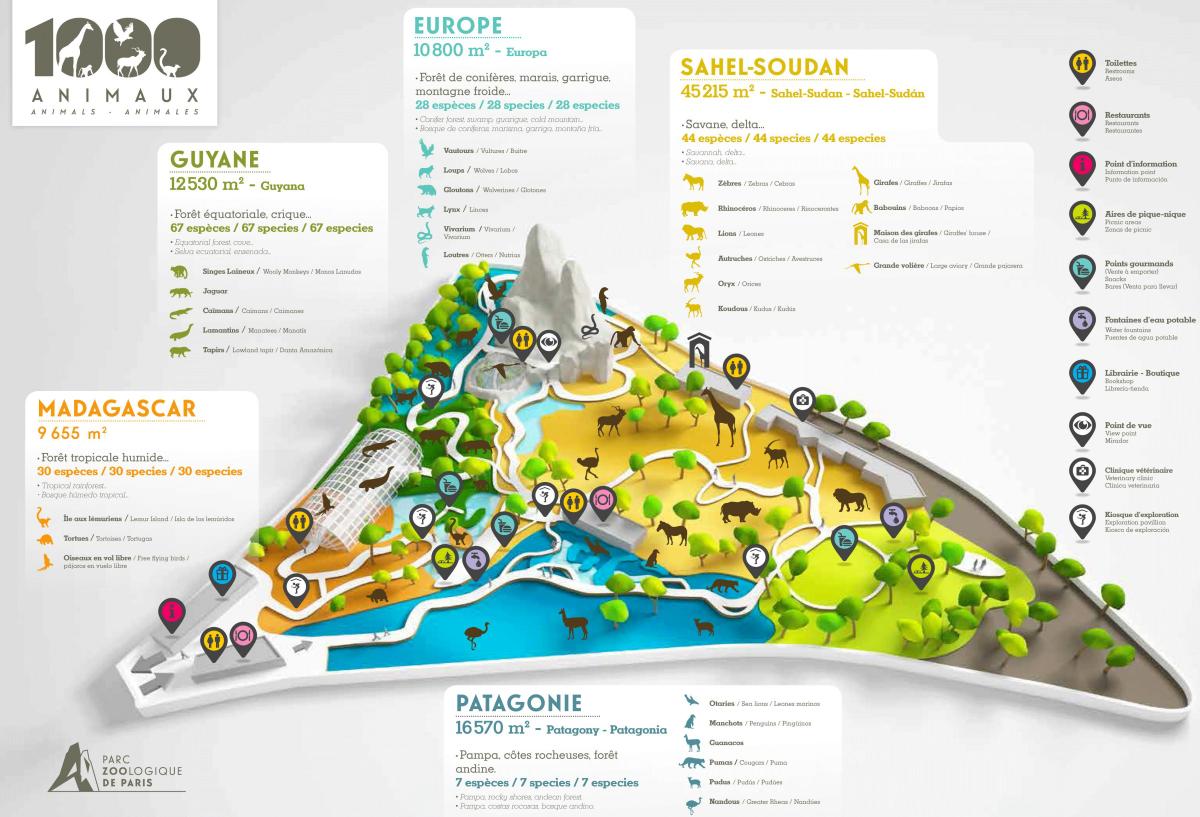 지도의 파리 동물원