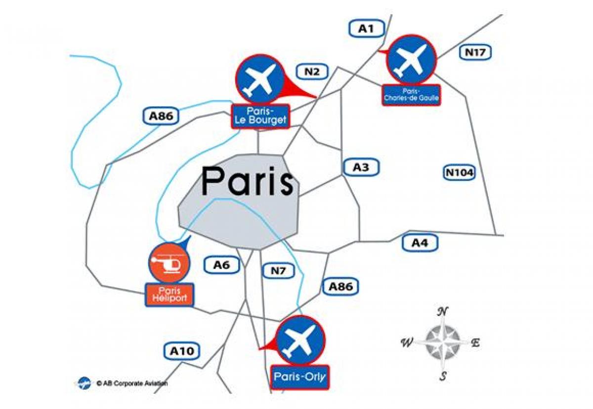 지도의 파리 공항
