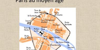 지도에서 파리의 중세 시대