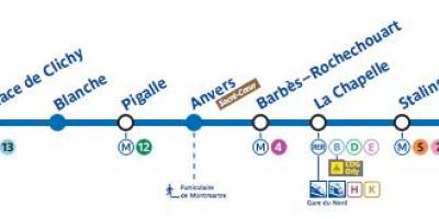 지도의 지하철 2 호선한 파리