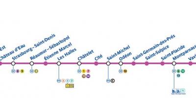 지도 파리의 지하철 4 호선