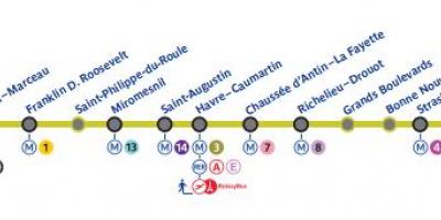 지도 파리의 호선 지하철 9
