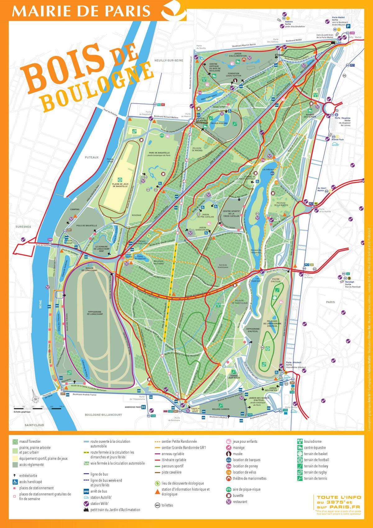 지도 Bois de Boulogne