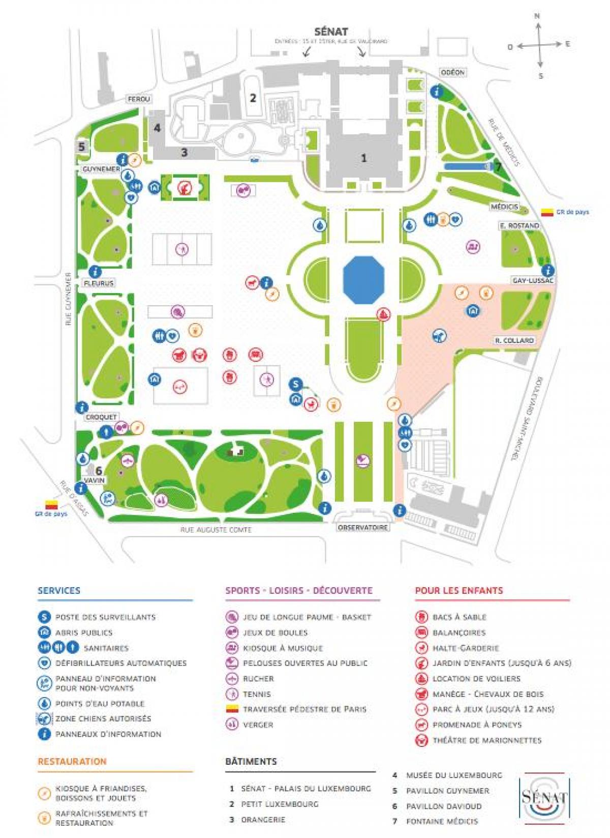지도 Jardin du Luxembourg