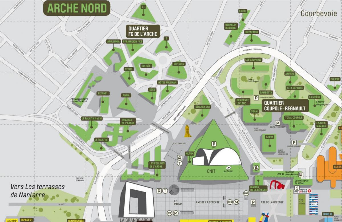 지도 La Défense 북 Arche