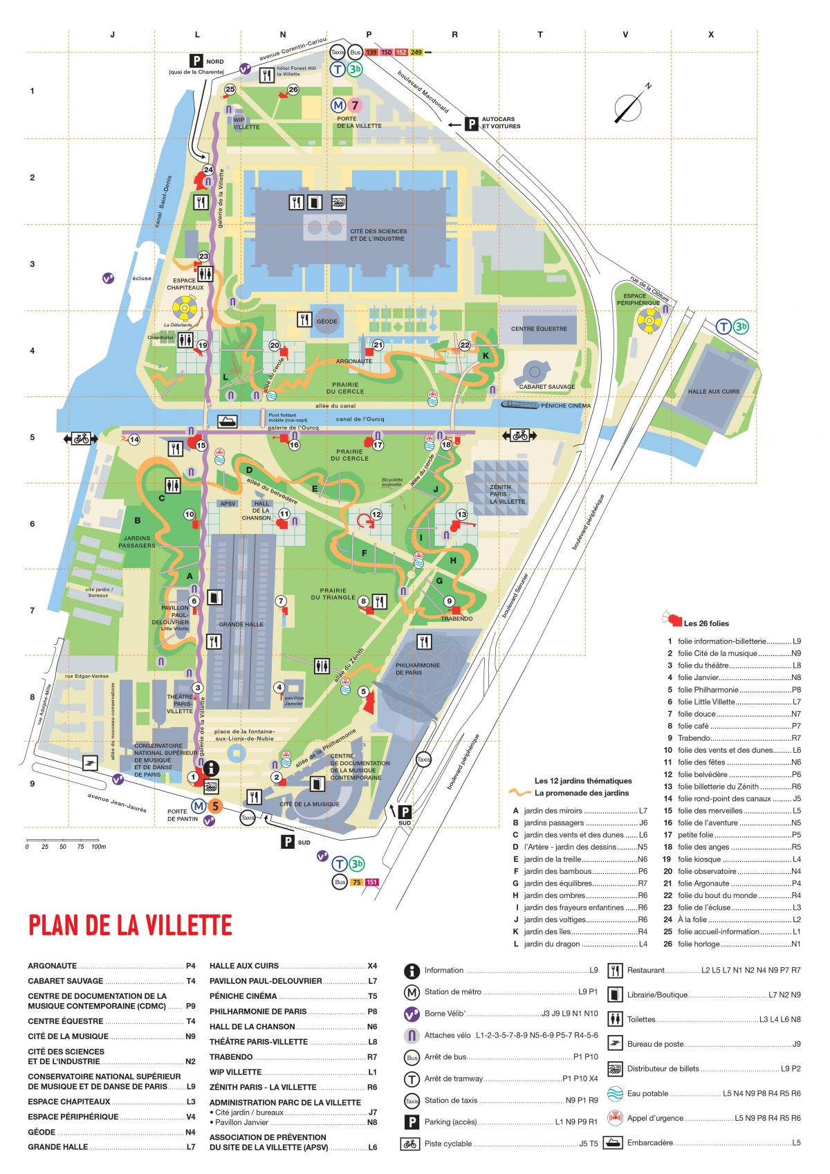 지도 Parc de la Villette