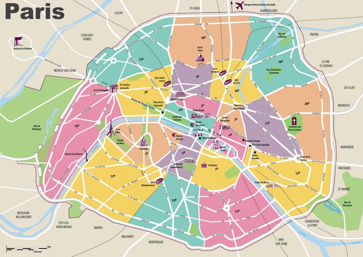 지도 파리의 명소