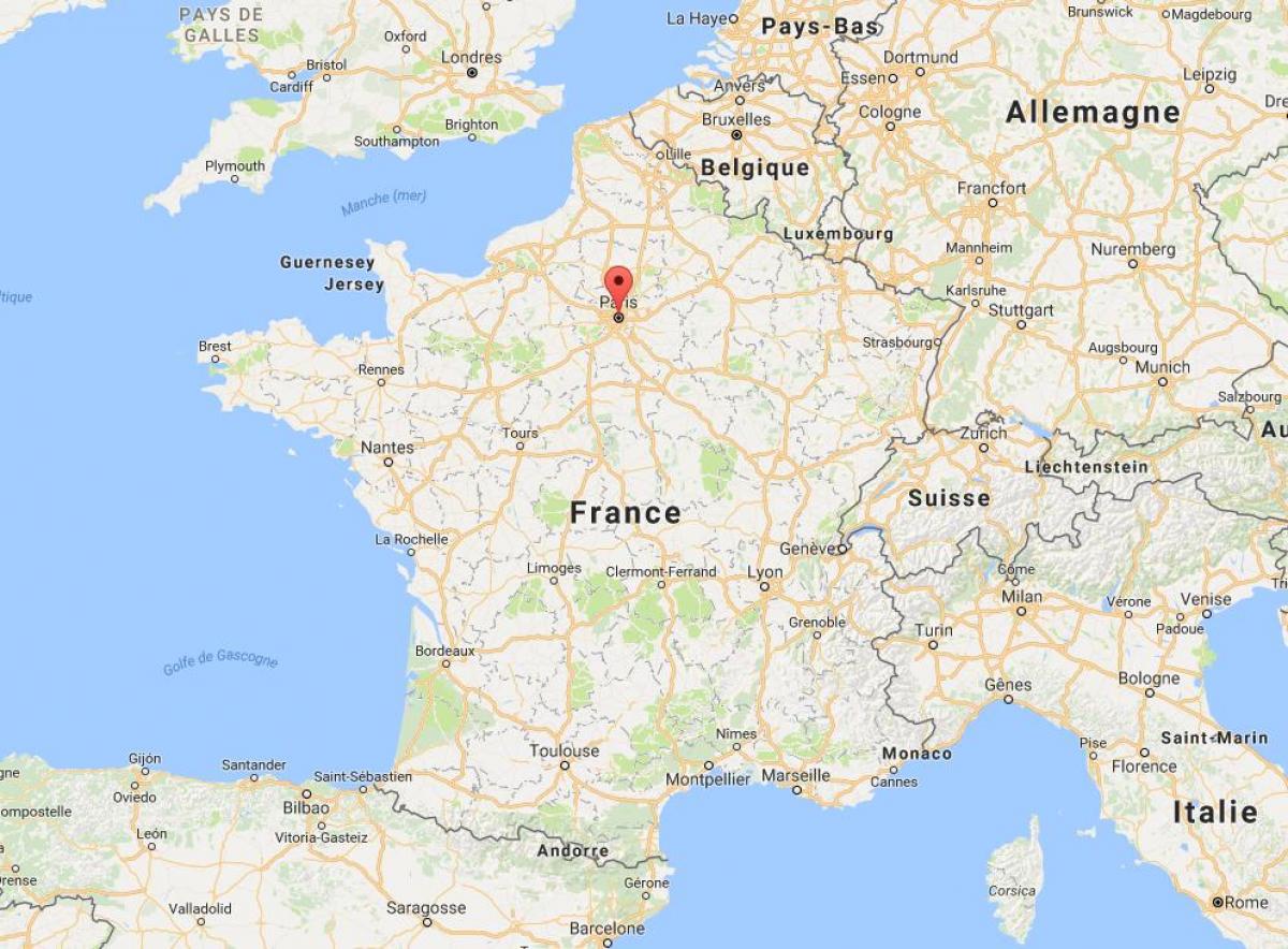 지도에서 파리의 프랑스 지도