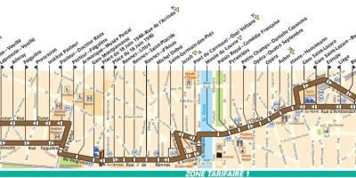 지도의 버스 파리 라인 95